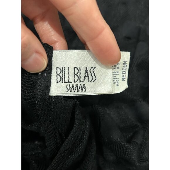 Bill Blass Swim Sheer Black Textured Maxi Dress Sleeveless Medium - Picture 5 of 8